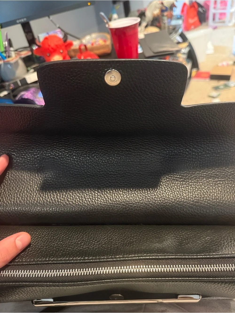 Mario Valentino Black Leather Top-Handle Crossbody Bag